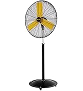 VENTISOL 24 Inch Oscillating Stand Fan, 6,550CFM High Velocity Industrial Pedestal Fan with 4 Uni...