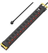 CRST Heavy Duty Metal Power Strip with Individual Switches, 12 Outlets Long Power Strip, 15A/1875...