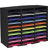 Storex Modular 30-Compartment Literature Organizer, Black