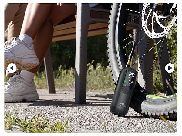 Tire Inflator Portable Air Compressor, Electric Bike Tire Pump