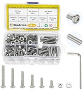 Kadrick 116 Pcs Button Head M6 Metric Screw Assortment,M6x8mm,12mm,16mm,20mm,25mm,30mm 304 Stainl...