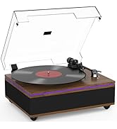 Vinyl Record Player with Built-in Stereo Speakers Bluetooth Belt-Drive Turntable High Fidelity Tu...