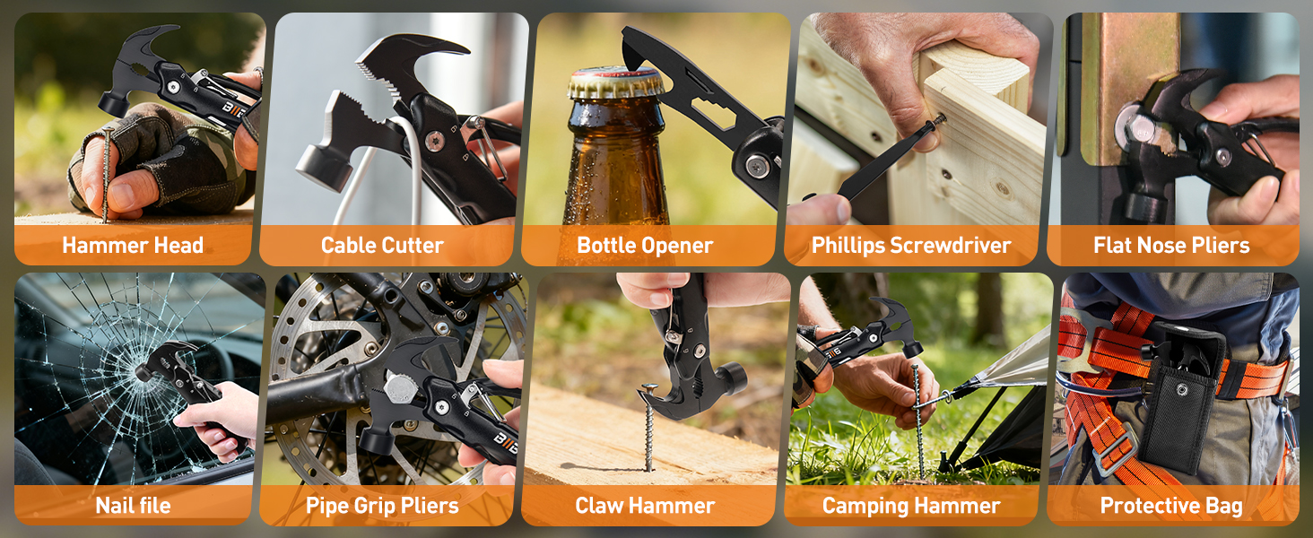 hammer multitool gifts men anniversary birthday gifts for men camping essentials survival gear tools