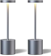 TBBGA 2 Pack Cordless Table Lamps, 5000mAh Rechargeable Battery Powered Lamp, Portable Metal 3-Le...