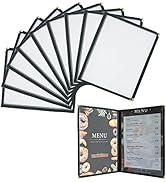 AMGSH 8.5 x 11 Inch Menu Covers, 10 Pack 2 Page 4 View Menu Sleeves Clear View Menu Holder for Ki...