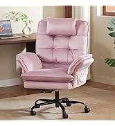 Bestier Criss Cross Chair with Flip-Up Armrests and Headrest, 135° Reclining Swivel Executive Cha...