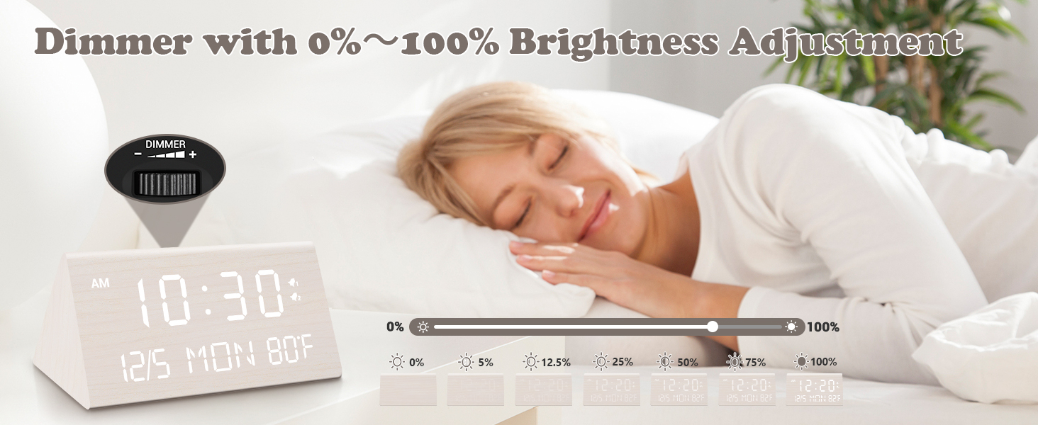 wooden digital clock