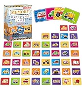 gisgfim 50 Pairs Memory Matching Game for Kids Trucks Concentration Games for Preschool Education...