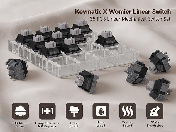 Keymatic X Womier Blossom Keyboard Switch (Stealth 35pcs)