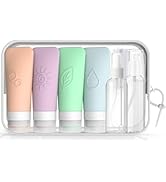 KLKE 16-Piece Silicone Travel Bottles Set – TSA Approved Leakproof Toiletry Kit with Flat Easy-Sq...