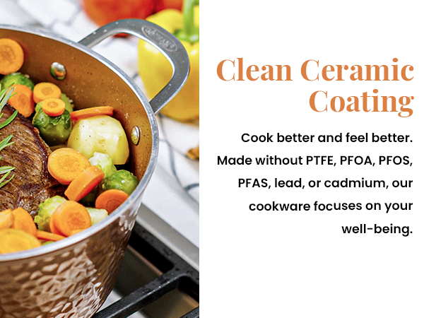 Hammered Non Stick Frying Pans Nonstick Frying Pan with Lid, Nonstick Pan Ceramic Pan Copper