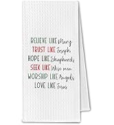 ChissNook Christian Christmas Kitchen Towels, Christian Faith Gifts Dish Towels Drying Cloth for ...