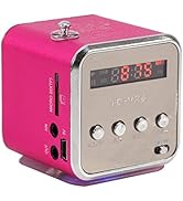 Yoidesu TD-V26 Portable Mini Speaker Music Player FM Radio Battery Powered Mini Digital Display S...