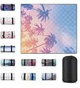 memKiya 60x80" Picnic Blankets Waterproof Outdoor Huge Sand Free Beach Blanket Windproof Soft Pat...