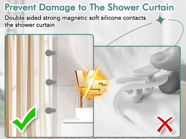 Silicone Magnetic Shower Curtain Clips