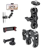 UURIG Super Clamp 360° Ballhead Magic Arm Double Ball Head Adapter Camera Clamp Mount with 1/4"-2...