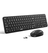 Wireless Keyboard and Mouse Combo - seenda Full Size 2.4G USB Wireless Keyboard Mouse Set, Quiet ...