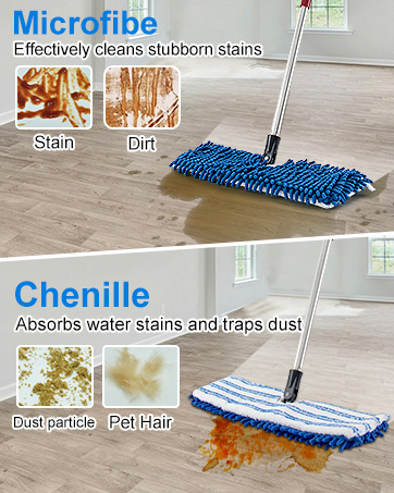 Mops for wet and dry floor cleaning