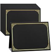 SUNEE 10 Packs Black Certificate Holders, 250gsm, for 8.5x11 Award Certificates, Certificate Cove...