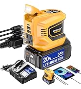 200W Power Inverter for Dewalt 20V Max Battery, Battery Inverter DC 20V to AC 110V-120V, Portable...