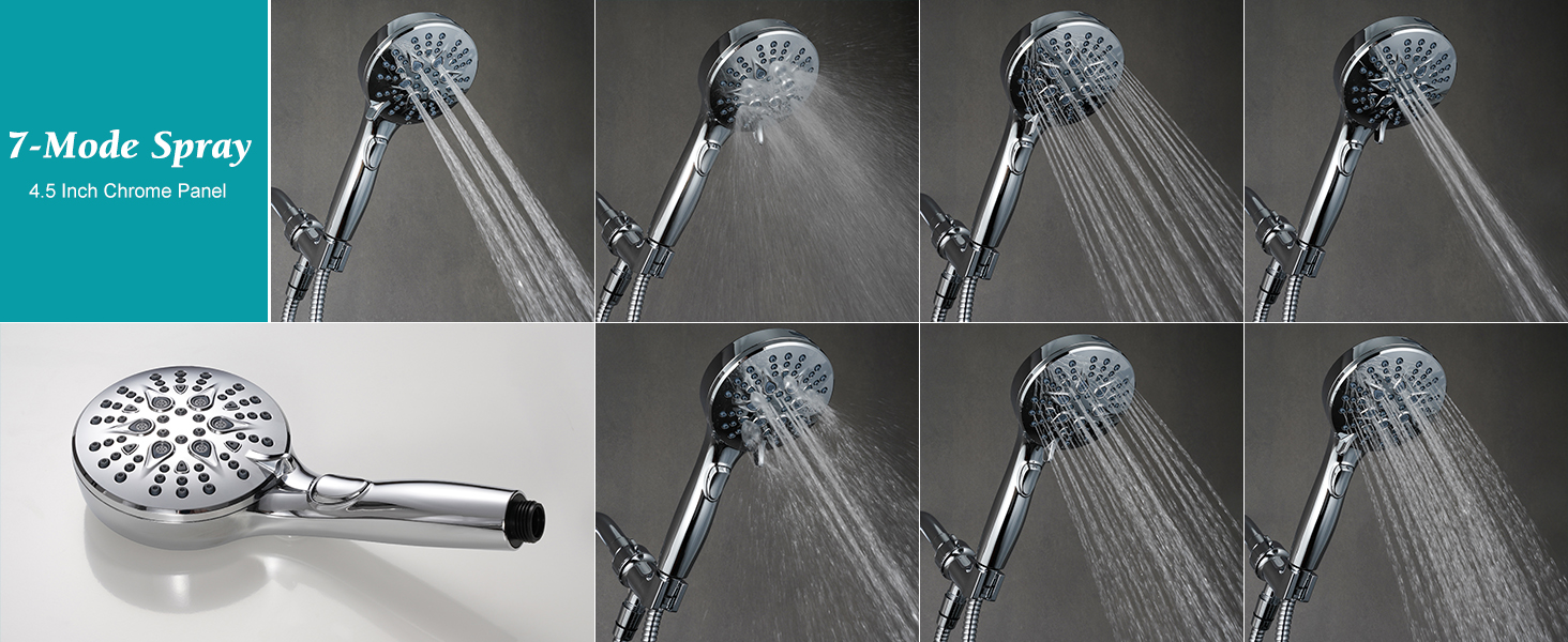 7-Setting High Pressure Spray Shower Wand