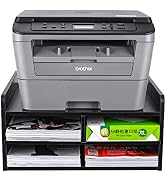 PAG 3 Tier Desktop Printer Stand with Storage, Paper Storage Holder Rack for Desk, Wooden Printer...
