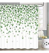 JAWO Clover Shower Curtain, Green Clover Shamrock Irish St Patrick's Day Shamrock Bathroom Fabric...