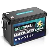 12V 300Ah Lithium LiFePO4 Battery, ECIENWELL 15000+ Deep Cycle Marine Battery with 200A BMS, 3840...