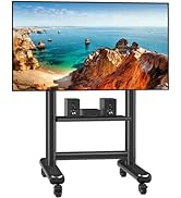 TVON Heavy Duty Rolling TV Stand for 50-92 Inch Large TVs up to 200 lbs, Height Adjustable Mobile...