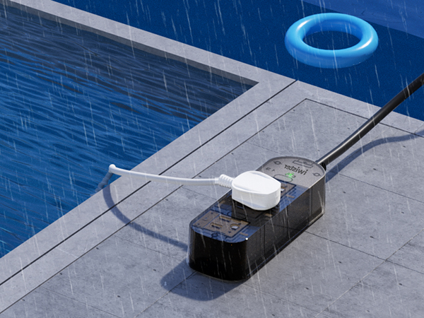 Outdoor Power Strip, 5 Ft, 1625W/13A IPX6 Waterproof, for Courtyard, Garage, Workshop, Camping, RV