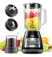 GDOR Blender, 52 Oz Glass Jar, Multi-Function Kitchen Blender &amp; Grinder Combo, 9 Functions with S...