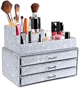 KEYPOWER Makeup Organizers Drawer Bling Diamond,Countertop Jewelry Cosmetic Storage Display Boxes...