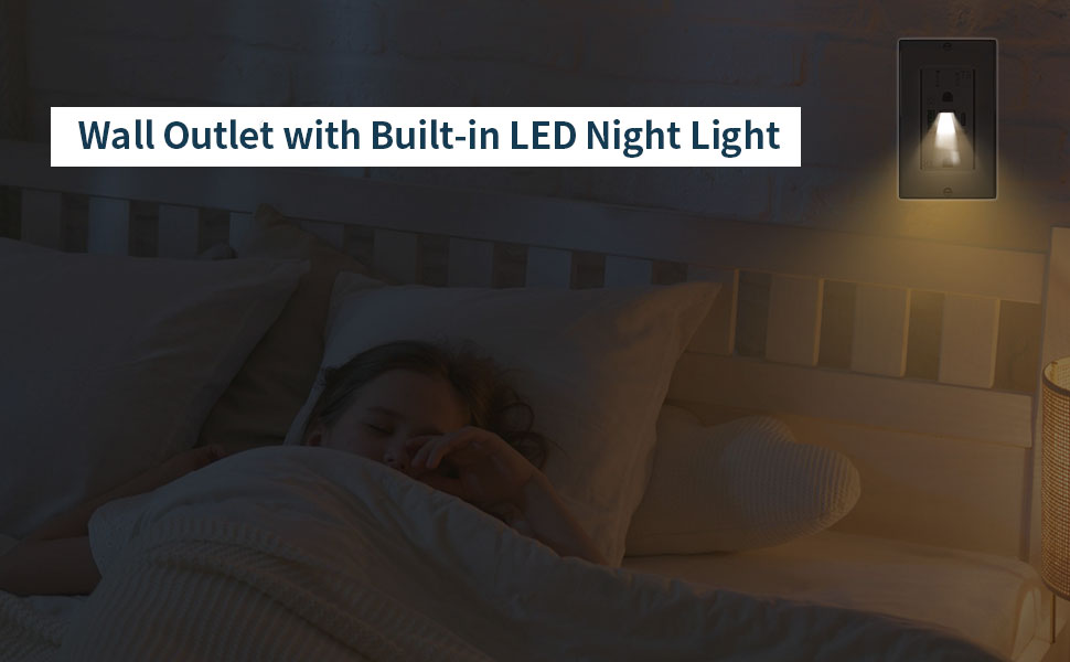 Outlet with LED Night Light