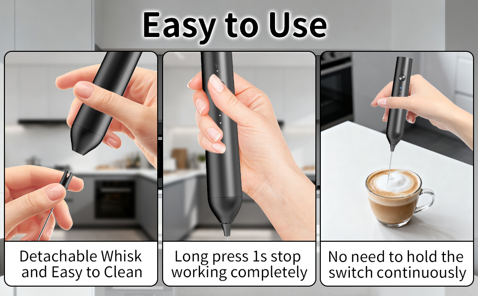 This milk frother is super easy to use.
