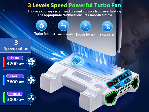 ps5 stand with cooling fan ps5 station with cooling fan