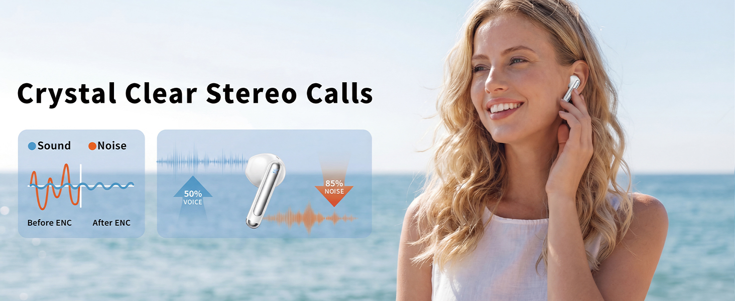 Deep Bass Stereo Ear Buds Clear Calls