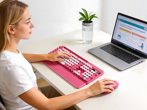wireless typewriter keyboard and mouse