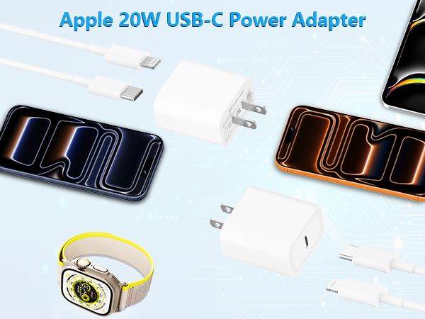 MFi Certified 2Pack 20W USB C Power Adapter Type C Wall Charger Block iPhone Charger Fast Charging