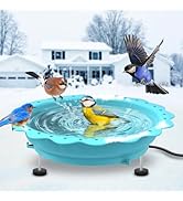Jvgoo Heated Bird Bath for Outside Winter, Powerful 100W Thermostat Control Heated Bird Baths for...