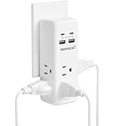 Multi Plug Outlet Extender, 4USB Wall Charger, Wall Plug Splitter with 6 Outlets 450J Electrical ...