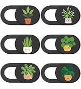 PRESSINART 6Pcs 6 Styles Webcam Privacy Cover Cute Plant Laptop Camera Cover Ultra-Slim Phone Fro...