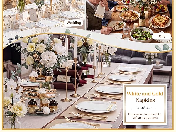 Gold Paper Napkins Disposable