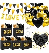Addblu 5 Senses Gift Bags for Him with Labels - Includes12.6"X8.7"X4" Five Senses Bag, Tissue Pap...