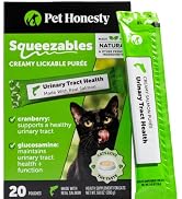 Cat Urinary Tract Health Lickable Treats - Squeezable Puree Pouches for Normal Bladder Function +...