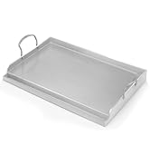 Utheer 25" x 16" Ceramic Nonstick Stainless Steel Griddle for Gas Grill, Charcoal, Oven, Large St...