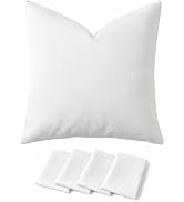 Deconovo Faux Linen Throw Pillow Covers for Sofa and Couch, Hidden Zipper | 4 Pack, Woven Texture...