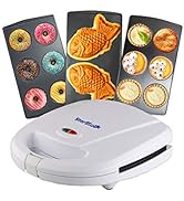 Mini-Donuts Maker, Mini-Pie and Quiche Maker, Taiyaki Maker – NEW 3 in 1 Three Slices Detachable ...