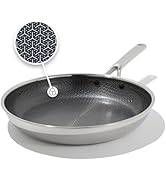 OXO Hybrid 12” Nonstick Stainless Steel Frying Pan, PFAS-Free Ceramic Skillet, Fusion Boost Tech ...