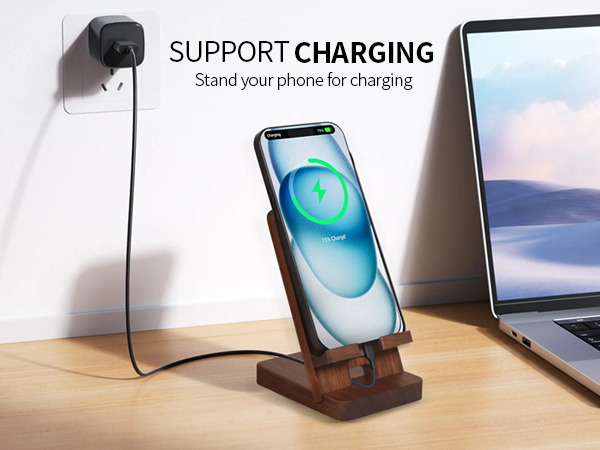 Wood phone holder for desk 6