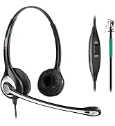 Wantek RJ9 Telephone Headset with Microphone Noise Cancelling, Office Phone Headset Compatible wi...